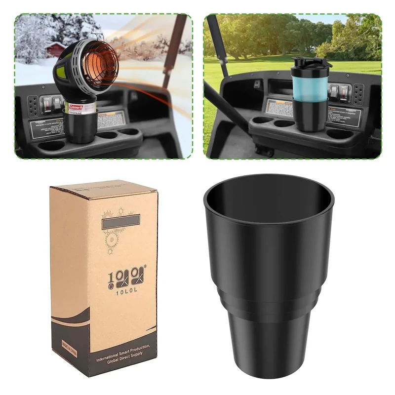 10L0L Universal Golf Cart Heater Propane Cup Holder for Yamaha EZGO Club Car, Material Upgrade Replacement Holder for 16.4 oz Portable Propane Heater Camping Gas Cylinder Black (1 Pack) - Image 1
