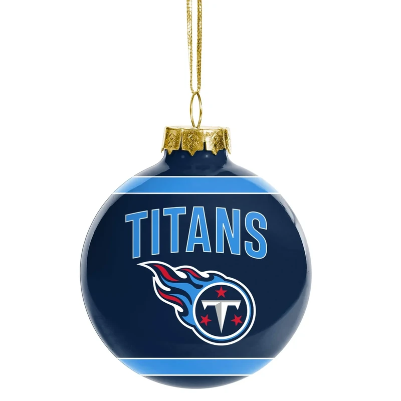 FOCO NFL Glass Ball Ornament - Limited Edition Christmas Ball Ornament - Show Your Team Spirit with Officially Licensed Fan Gear (Tennessee Titans)