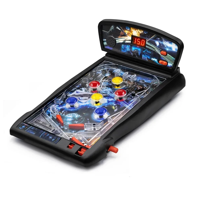 New Era Pinball Game Black – Interactive Tabletop or Floor Arcade Pinball Machine for Kids & Adults – LED Scoring, Lights & Sounds, Fast & Fun 3-Ball Launch Game – Ideal Gift for Birthdays & Christmas