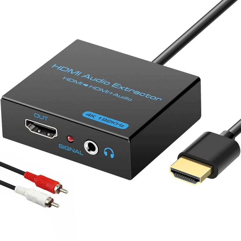 VPFET HDMI Audio Extractor Splitter 4K 3.5mm Adapter Converter with AUX RCA L or R Stereo Output Support 1080P 3D Compatable for PS4 Fire Stick Blu Ray Player etc