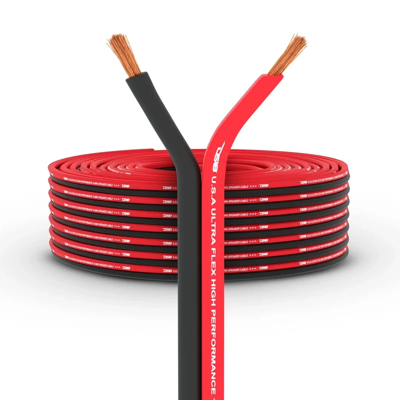 DS18 SW-12GA-100RB 12-Gauge Flex Speaker Wire - 100FT Red/Black