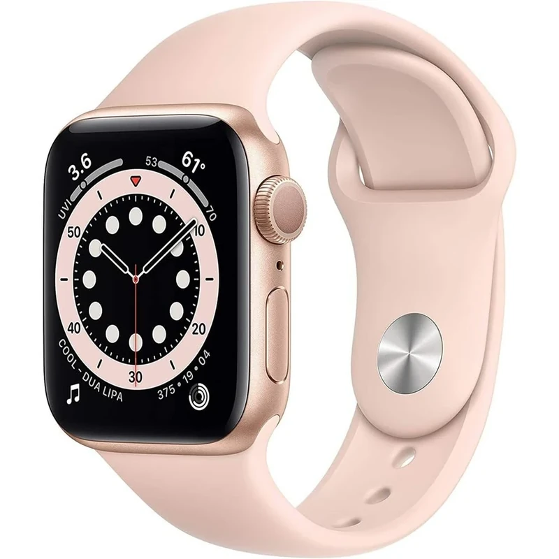 Apple Watch Series 6 (GPS + Cellular, 40mm) - Gold Aluminum Case with Pink Sand Sport Band (Renewed)
