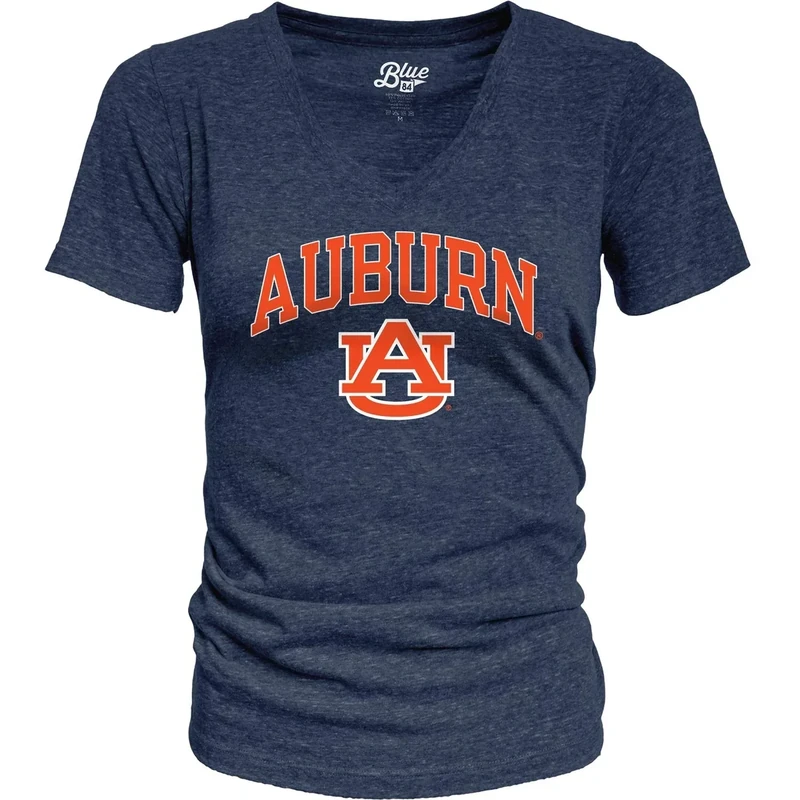 Blue 84 Women's Auburn Tigers Heathered Team Color Confetti T Shirt, Auburn Tigers Navy, Medium - Image 1