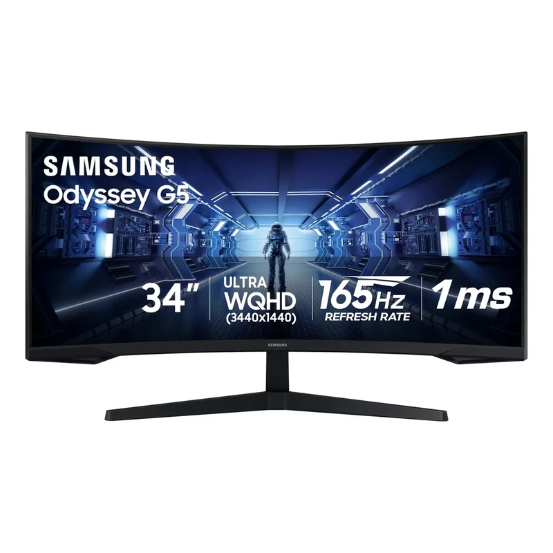 Samsung Odyssey G5 34" Curved Monitor - 1000R, 165Hz, 1ms, WQHD