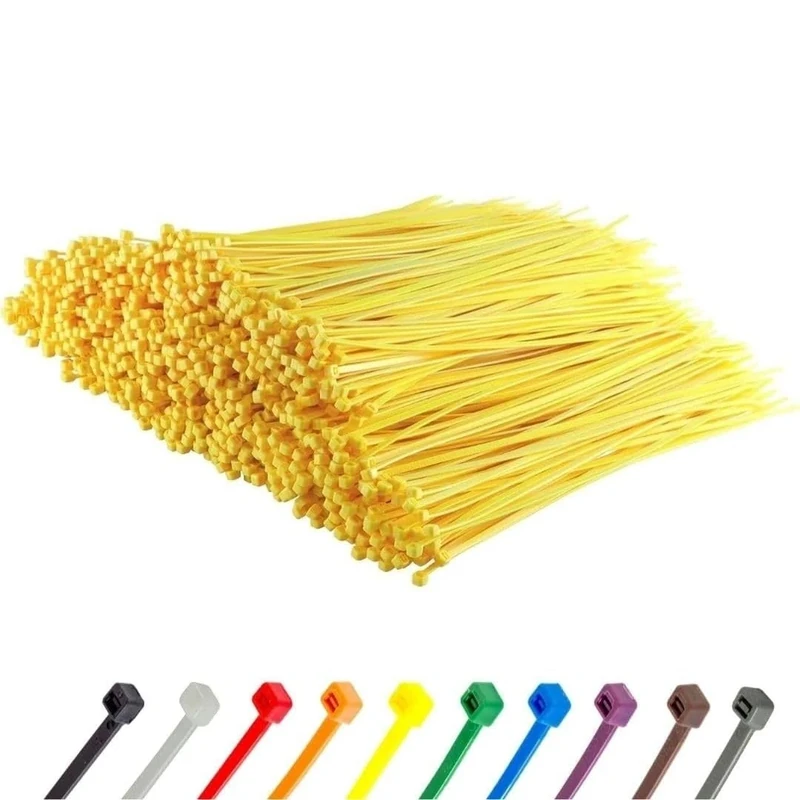 GTSE 12 Inch Yellow Zip Ties, 1,000 Bulk Pack, 40lb Strength, UV Resistant Strong Nylon Cable Ties, Self-Locking 12" Tie Wraps