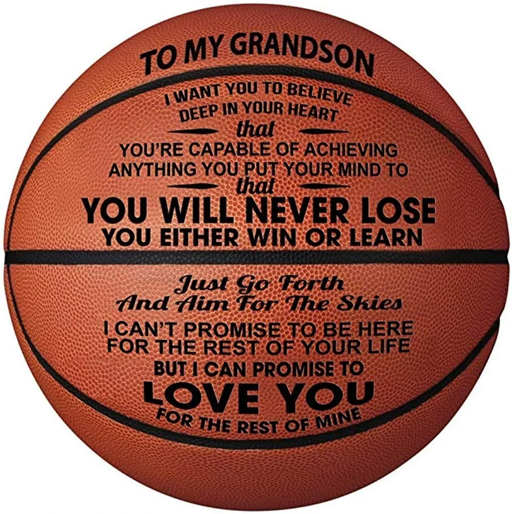 KAAYEE Engraved Basketball for Grandson, Grandson from Grandparents, Custom Fathers Day Christmas Birthday Graduation Back to School Gift for Grandsons