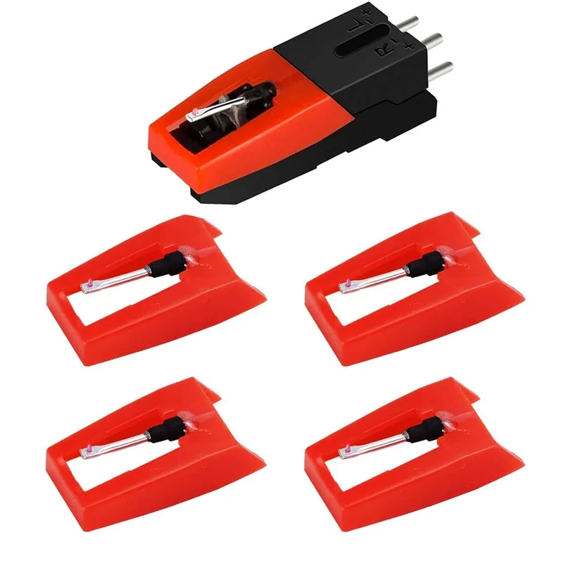 banpa Record Needle - 1 Cartridge + 4 Stylus for Crosley &ION