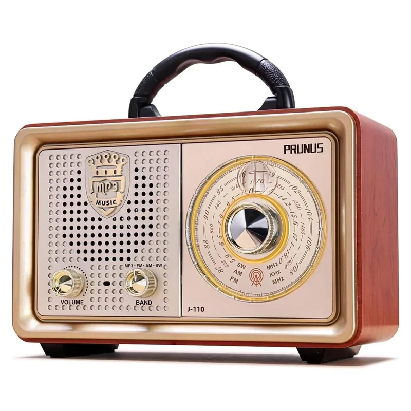 PRUNUS J-110 Radio Portable AM FM,Transistor Plug in Wall AC Power&Battery Powered&Rechargeable Radio for Emergency Use,Vintage Radios with Bluetooth, for Dad and Mom, Grandma