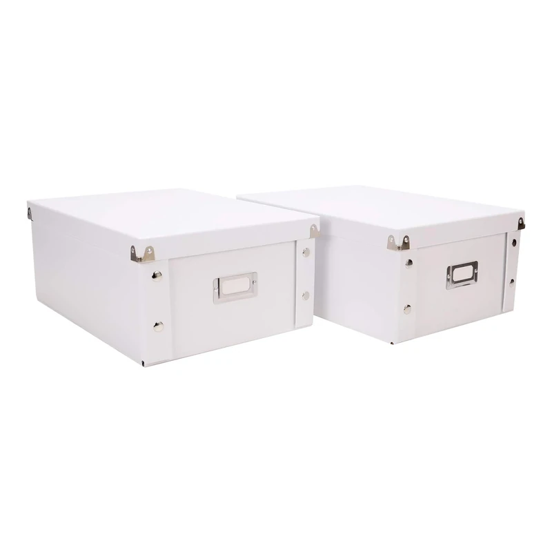 Snap-N-Store CD Storage Box - Pack of 1/2 - Durable Disc Holder with Lid to Store for Discs (2 Pack - Doublewide CD, White)