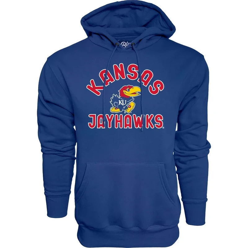 Blue 84 Men's Kansas Jayhawks Hoodie Line Up Team Color, Kansas Jayhawks Royal, XX-Large