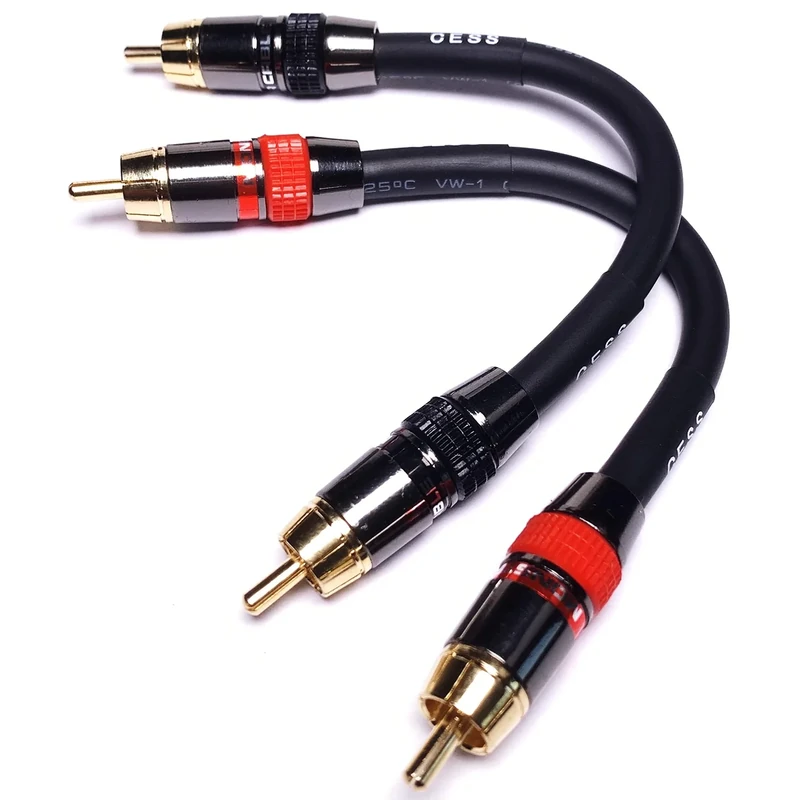 CNCESS CESS-163-4i Low Noise 12AWG 4" RCA Audio Patch Cable - Image 1