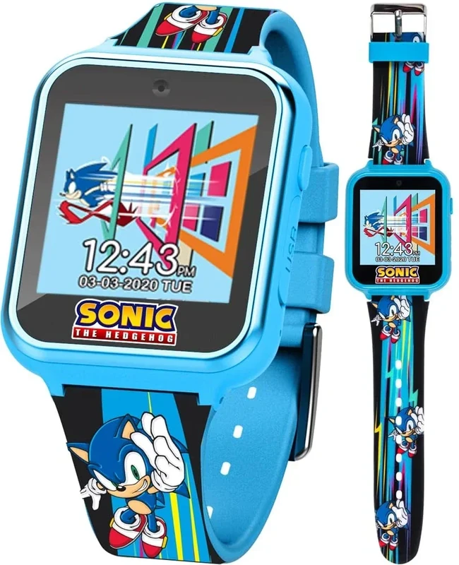 Accutime Sonic Kids Smart Watch - 10 Watch Faces, Games, Camera - Image 1