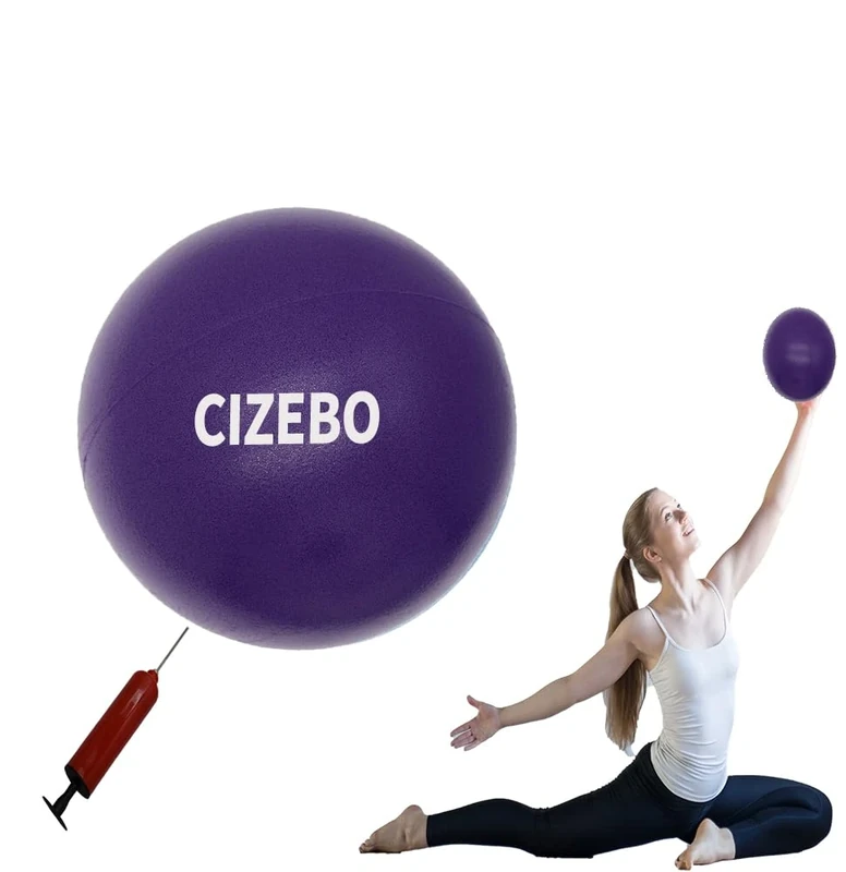 CIZEBO Small Exercise Ball for Between Knees, 6 inch Pilates Ball with Pump, Mini Yoga Core Ball Physical Therapy, Purple