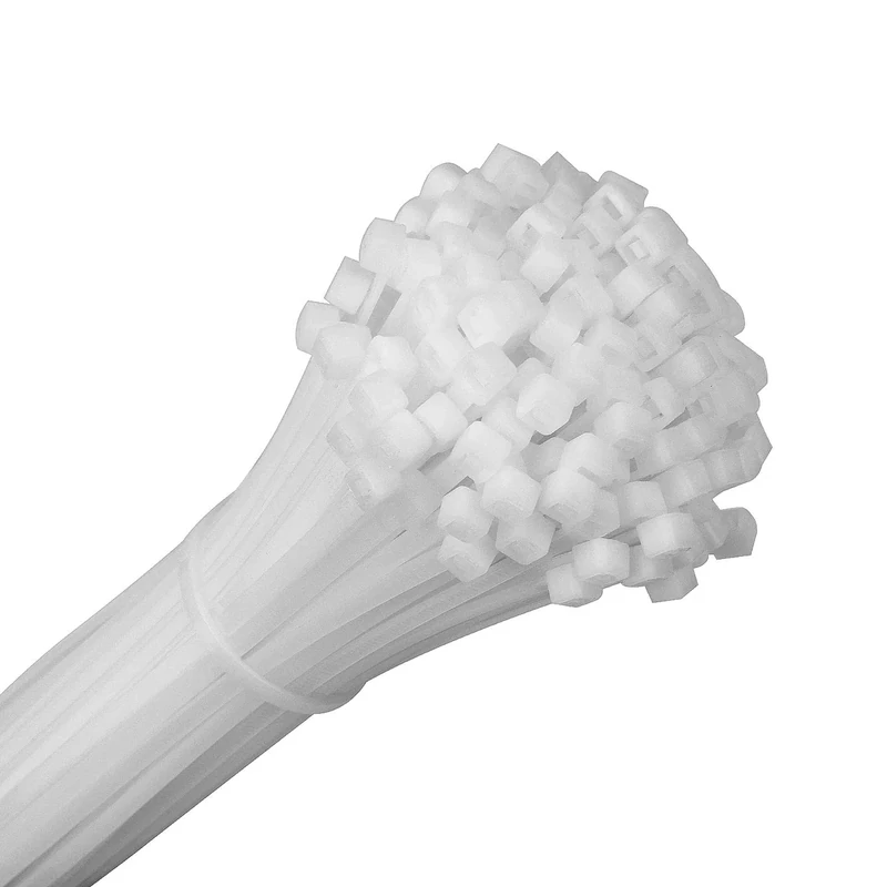 Fomuson 100pcs 10in White Heavy Duty Zip Ties - 50lb Tensile Strength