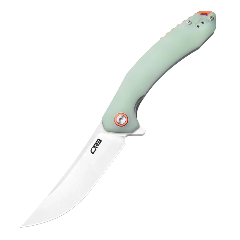 CJRB Small Folding Pocket Knife with Stonewash AR-RPM9 Powder Steel Blade and G10 Handle Tactical Knife for Men Womens EDC Outdoor Survival Camping Hunting Hiking, Gobi(J1906) Natural Green