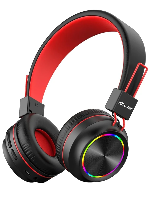 iClever BTH03 Kids Headphones - 35h Playtime, LED Lights, Safe Volume