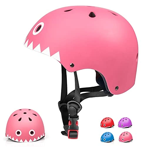 Glaf Toddler Helmet for 2-8 Years Kids Bike Helmets Baby Girls Boys Multi-Sport Adjustable Skateboard Bicycle Helmet Lightweight 4 Sizes for Toddlers (Pink White, Medium: 21.26"-22.44" / 54cm-57cm)