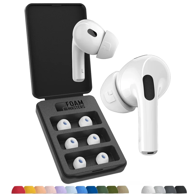 AutoLine Pro Foam Masters Memory Foam Ear Tips - Large White, 3 Pairs