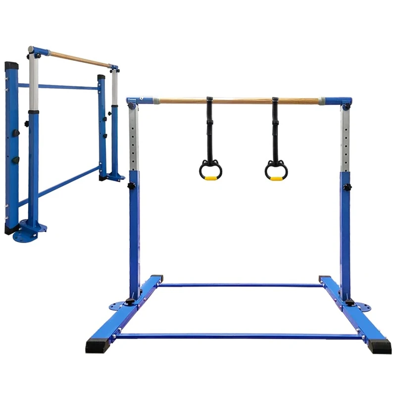 JC-ATHLETICS Gymnastic Kip Bar,Kids Girls Junior Ages 3-15,3' to 5' Adjustable Height,Home Gym Equipment,Home Training,1-4 Levels,260lbs Weight Capacity