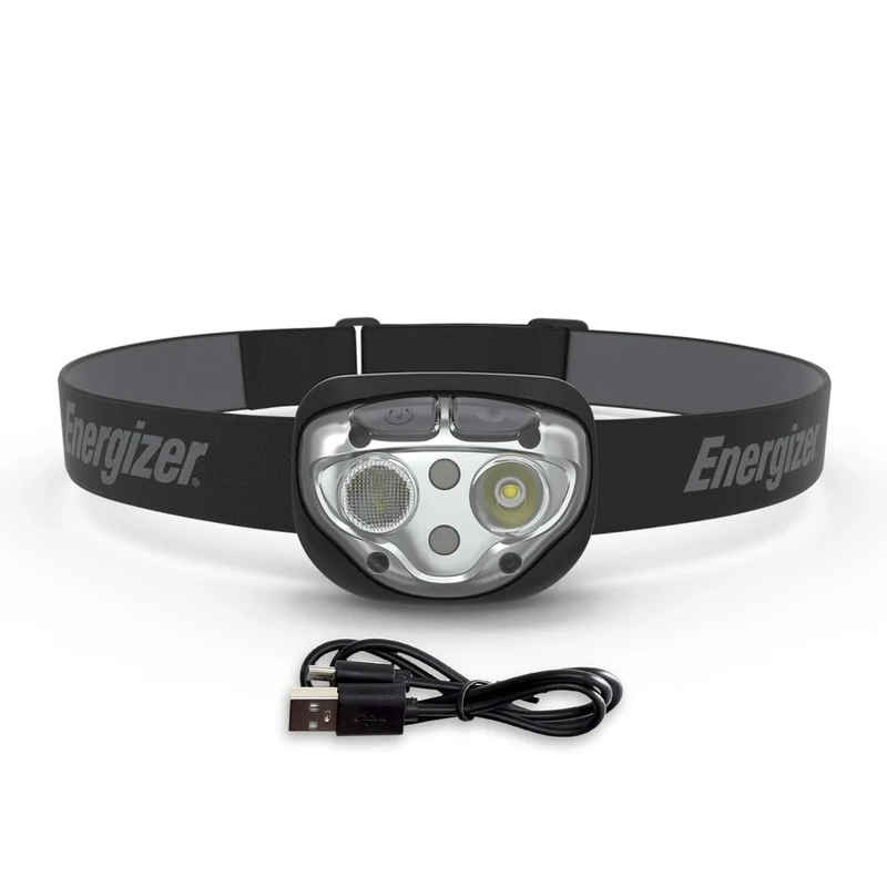 Energizer PRO-400 Headlamp Rechargeable, IPX4 Water Resistant Rechargeable Headlamp, Ultra Bright Multiple Light Modes Head Lamp, Camping, Running, Outdoors, Emergency Light, USB Included