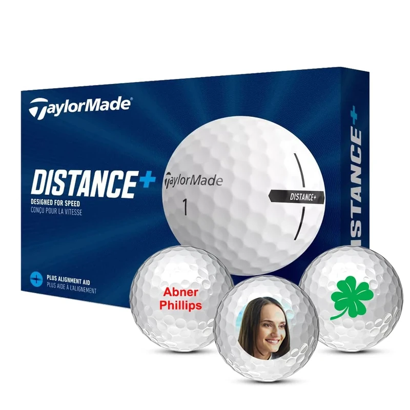 Taylormade Distance + Custom Golf Balls | Add Photo, Logo, or Text (Set of 12)