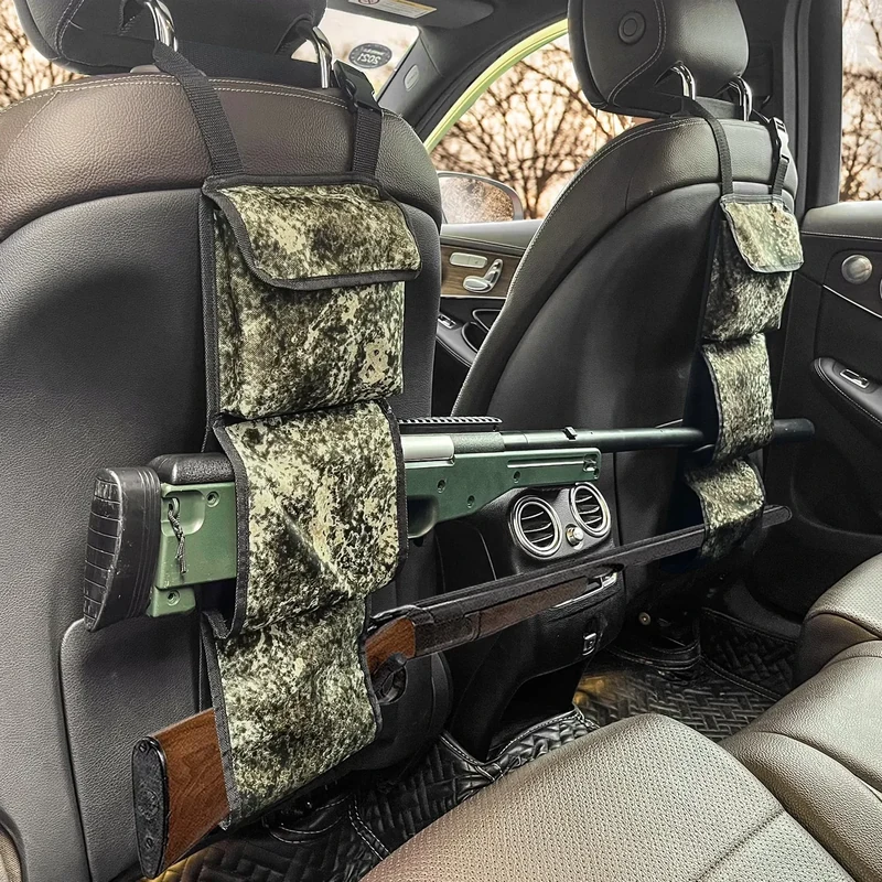 MYDAYS Seat Back Gun Rack, Gun Sling Bag, Camo Front Seat Gun Organizer Holder for Hunting Rifles/Shotguns (Camo3)