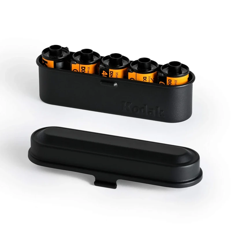 Kodak Steel 35mm FIlm Roll Case, Holds 5 Rolls (All Black)