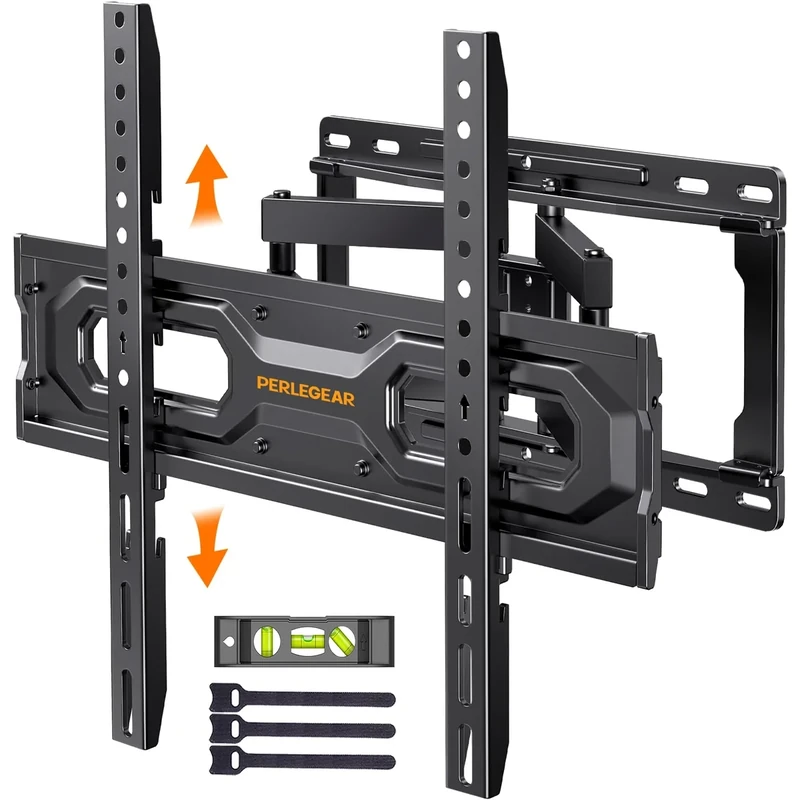 Perlegear Full Motion TV Wall Mount for 26-65 inch TVs, TV Bracket Supports Swivel Articulating Level Extension Tilt Arms, Max VESA 400x400mm up to 99lbs, 16" Wood Studs, PGMFK4