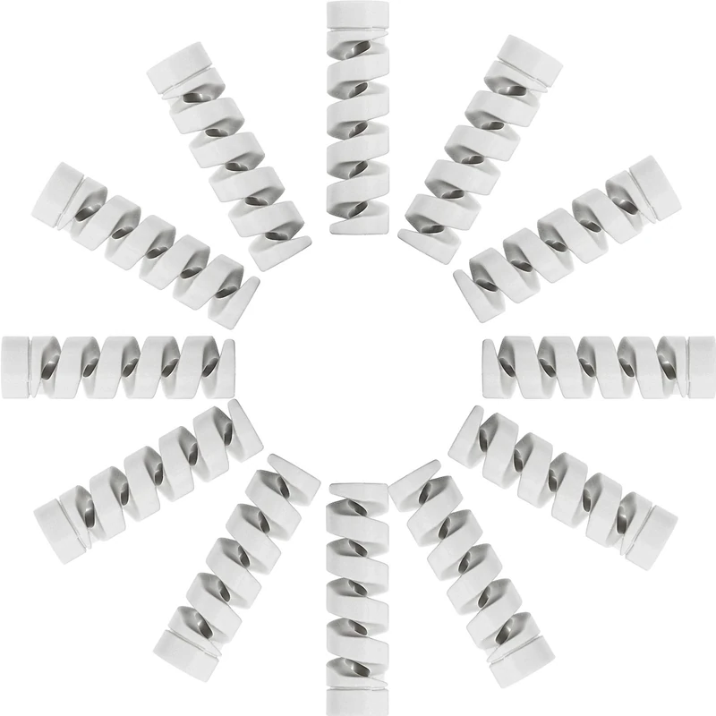 Jetec 24 Pcs Charger Cable Protector,Silicone Flexible Cable Saver,Spiral USB Mouse Wire Protector for Headphone Laptop Earphone Cell Phone Wrap Accessories (Grey)