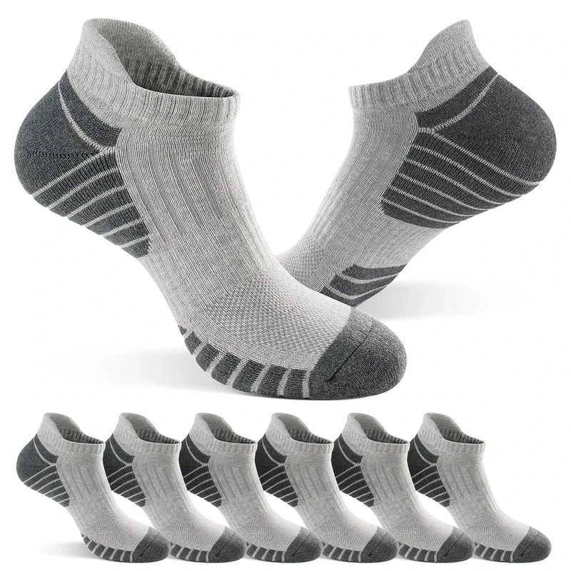 PULIOU Running Socks for Men Women,Cushioned Trainer Sports Anti-Blister Athletic Ankle Socks