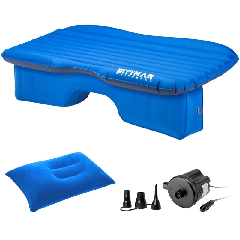 Pittman Outdoors AirBedz PPI-BLU-TRKMAT Inflatable Fabric Rear Seat Truck Air Bed Mattress | 5 Feet in Length | Fits Full-Sized Trucks and SUV's, Blue