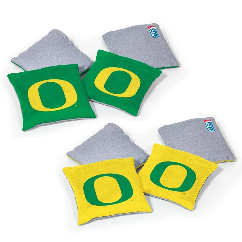 Wild Sports NCAA Oregon Ducks 8pk Dual Sided Bean Bags, Team Color