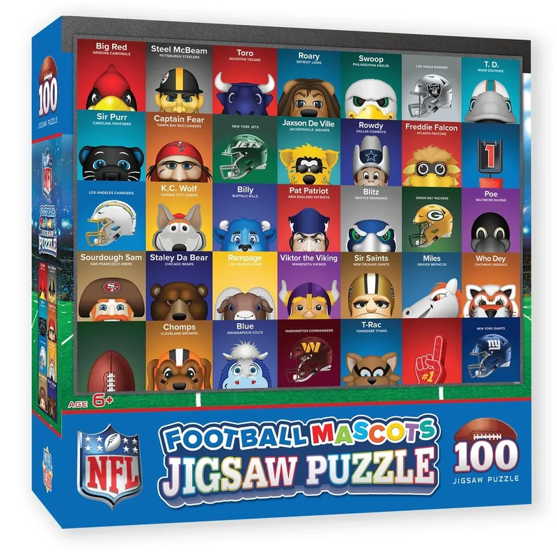 NFL Mascots 100-Piece Puzzle for Kids - Officially Licensed NFL Product - 14"x19" - Image 1