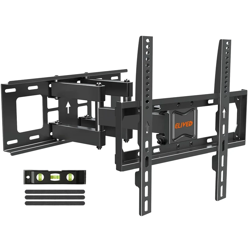 ELIVED TV Wall Mount for Most 26-65 Inch tvs, Full Motion TV Mount with Swivel and Tilt, Wall Mount Bracket Max VESA 400x400mm, Holds up to 99 lbs.