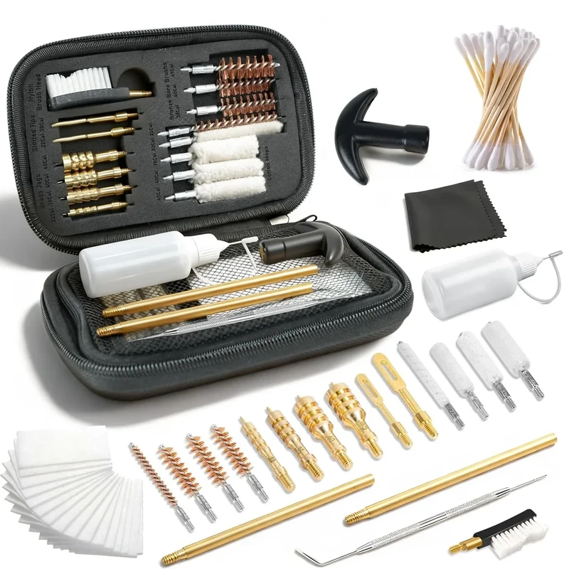 KLOLA Gun Cleaning Kit Universal Handgun Cleaning Kit 25 in 1 Pistol Cleaning Kit for .22 .357/.38/9mm .40 .45 Caliber Gun Brush Tools Gun Accessories