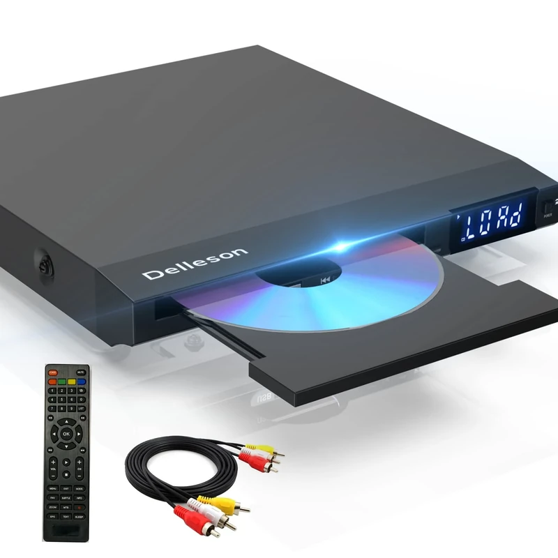DVD Player, DVD Players for TV, All Region Free Compact DVD Player, No HDMI Output, Only AV Connect with RCA Cable & USB Input, Microphone Jack, PAL/NTSC Auto-Switch System, Remote Control (NO HDMI)