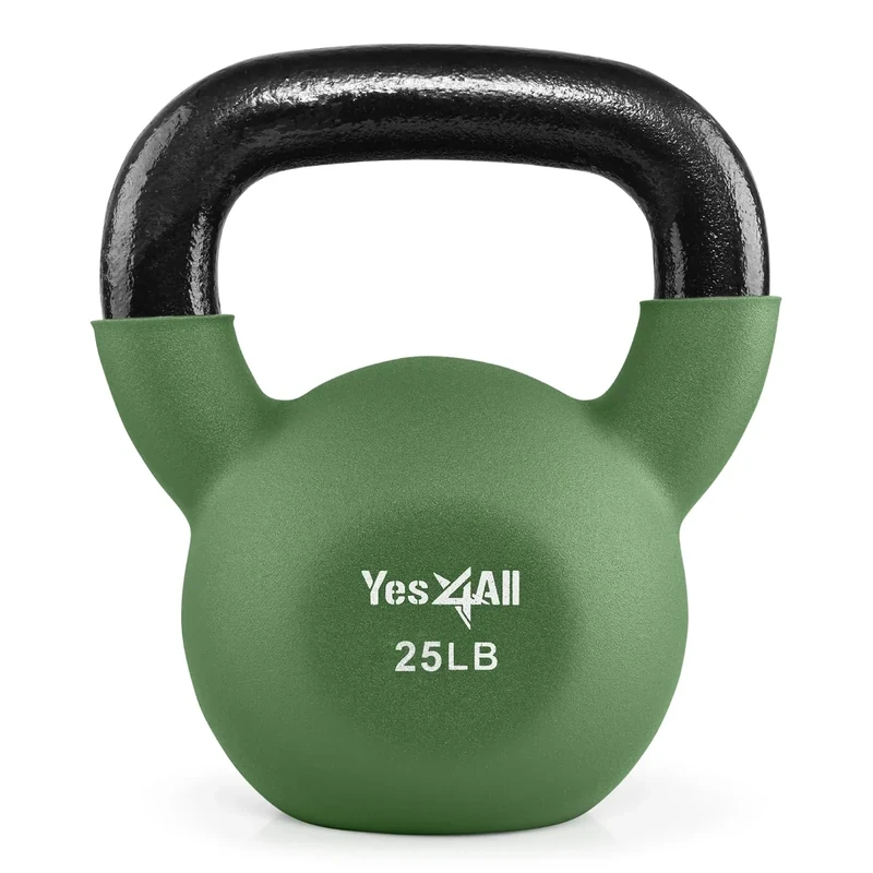 Yes4All Neoprene Coated & Kettlebell Sets - Hand Weights for Home Gym & Dumbbell Weight Set training 25 lb