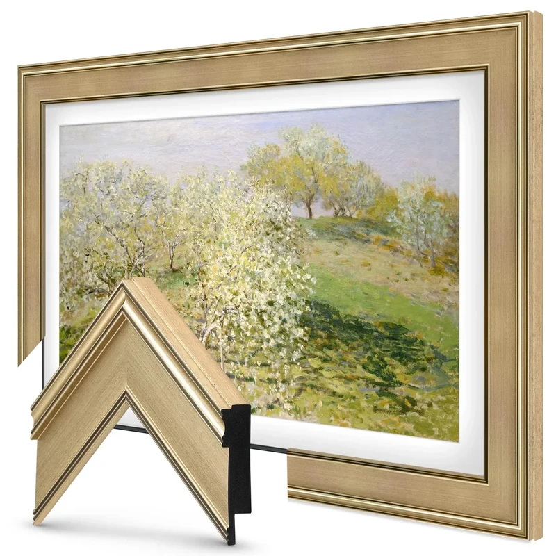 Champagne 43" Premiere Deco TV Frame - Compatible ONLY with Samsung The Frame TVs (Fits 2021-2025, LS03A, LS03B, LS03C, LS03D, LS03FA)
