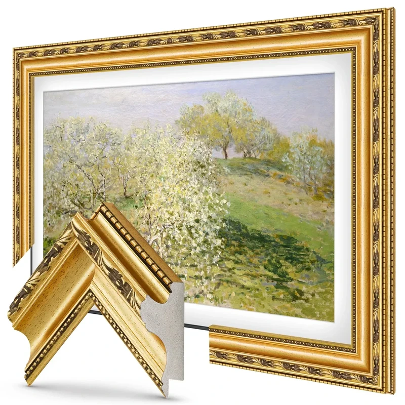 Ornate Gold 75" Premiere Deco TV Frame - Compatible ONLY with Samsung The Frame TV and Pro TVs (Fits 2021-2025, LS03A, LS03B,LS03C,LS03D,LS03FA,LS03FW)