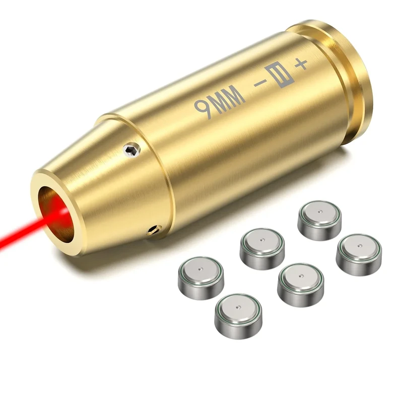 Feyachi Bore Sight 9mm Red Dot Laser Zeroing Bore Sighter Pistol Laser Boresighter with 3 Sets of 0.29 * 0.39 * 1 in, 9MM