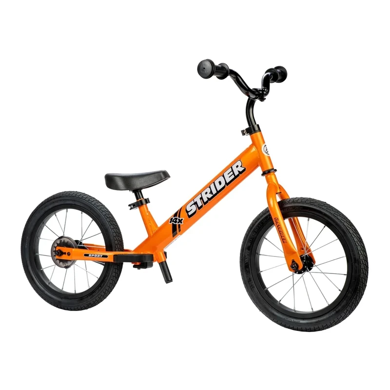 Strider 14x Classic, Totally Tangerine - Balance Bike for Kids 3 to 6 Years - Includes Kid-Size Grips, Padded Seat, Performance Footrest & All-Purpose Tires - Easy Assembly & Adjustments - Image 1