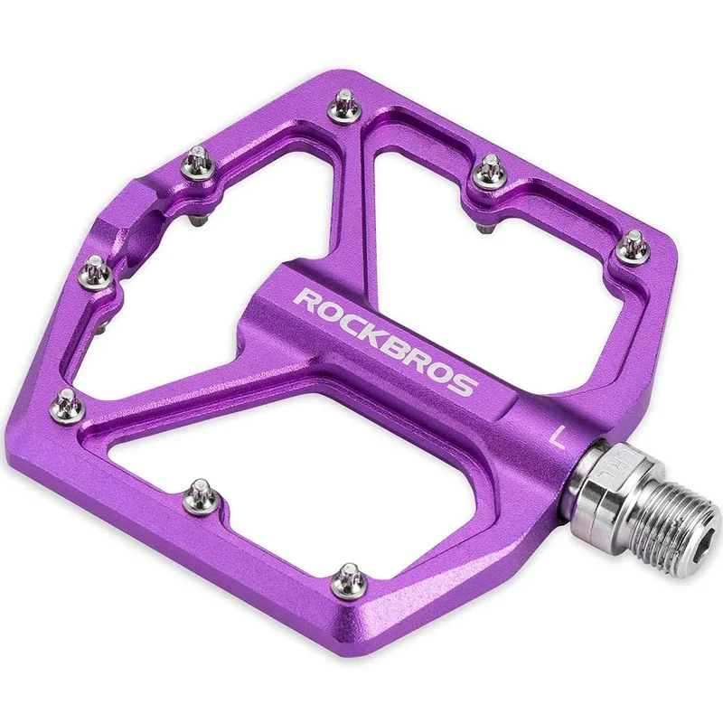 ROCKBROS Mountain Bike Pedals MTB Pedals Bicycle Flat Pedals Aluminum 9/16" Sealed Bearing Lightweight Platform for Road Mountain BMX MTB Bike