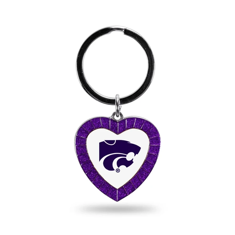 Rico Industries NCAA Kansas State Wildcats - KSU Team Color Rhinestone Heart Keychain
