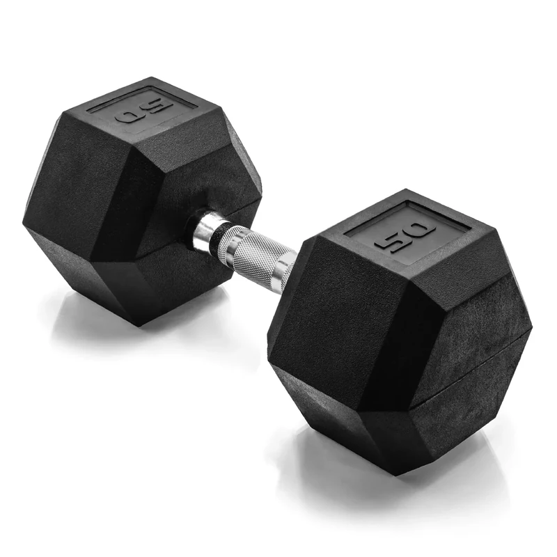 CAP Barbell 50 LB Coated Hex Dumbbell Weight, New Edition
