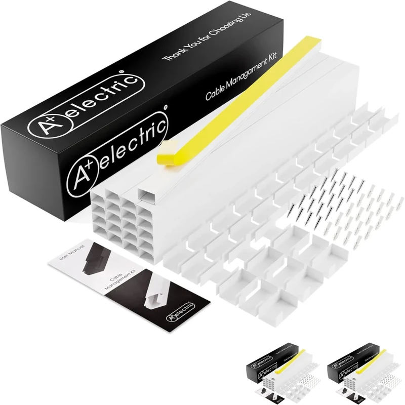 A+ ELECTRIC Cord Cover Cable Raceway 630 - White Adhesive Kit 315in