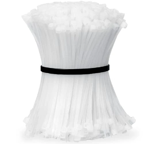 Albo White 10\" Zip Ties - 100 Pack, 120lb Strength, UV Resistant Nylon