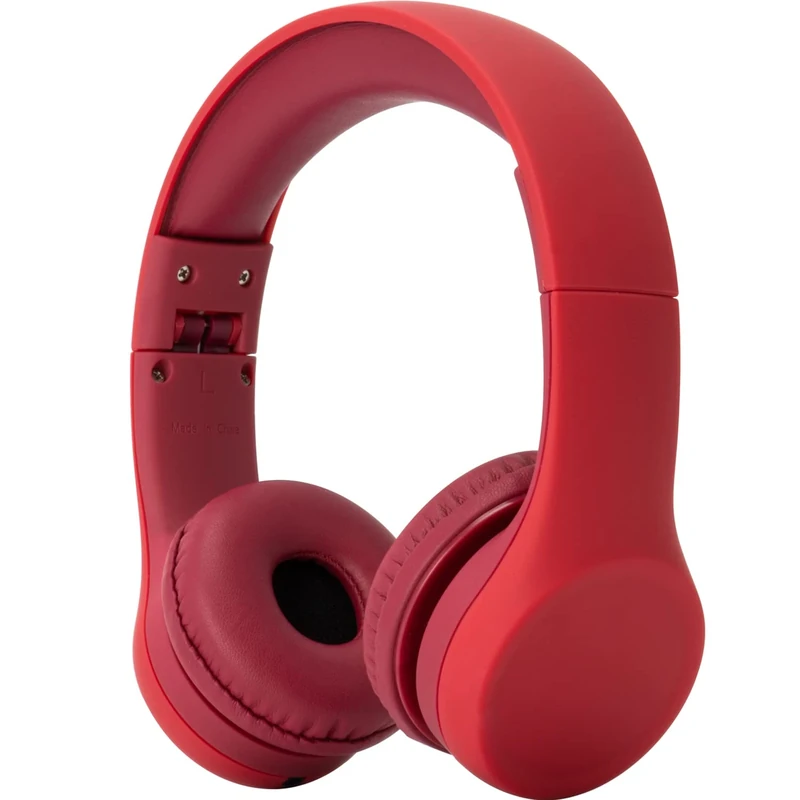 Snug Play+ Kids Headphones - Safe 93dB Limit, Foldable, Cord - Red