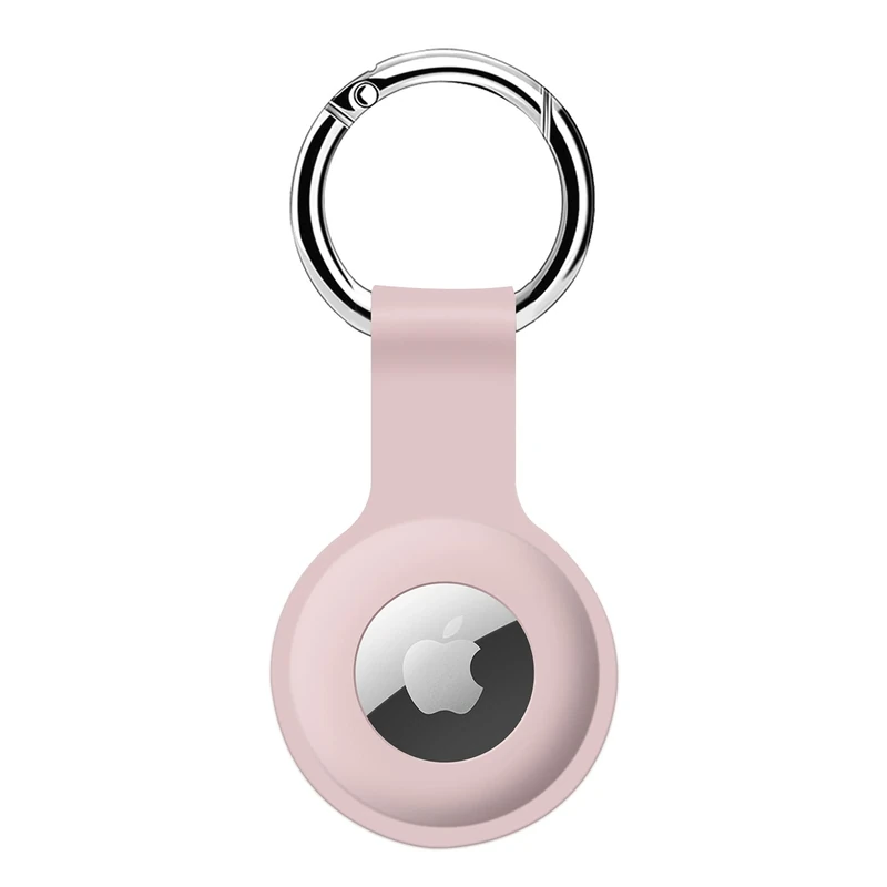 ColorCoral Pink Airtag Silicone Case - Scratch-Resistant Keyring