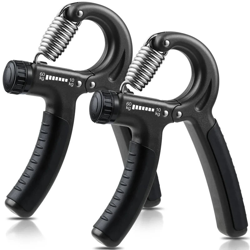NIYIKOW 2 Pack Grip Strength Trainer, Hand Grip Strengthener, Adjustable Resistance 22-132Lbs (10-60kg), Forearm Strengthener, Perfect for Musicians Athletes - Carbon Black