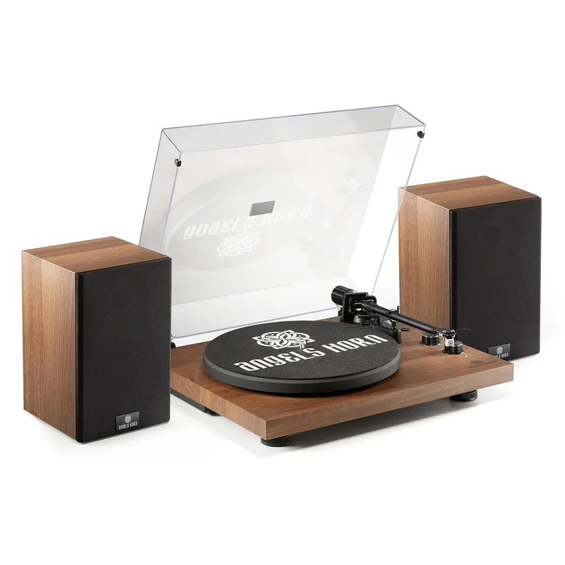 ANGELS HORN AT-3600L Bluetooth Turntable with Speakers & Phono Preamp
